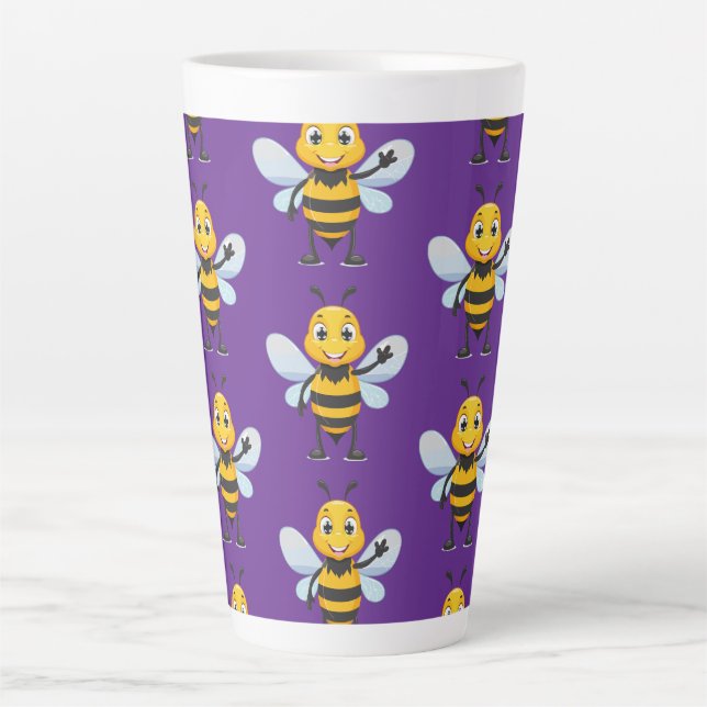 Caneca De Café Latte Abelha-europeia (Frente)
