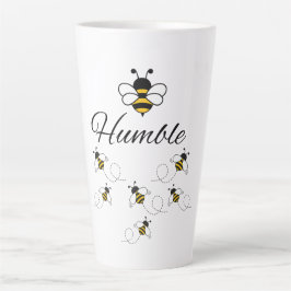 CANECA DE CAFÉ LATTE ABELHA HUMILDE CERÂMICA BRANCA PRETA 590 ML.