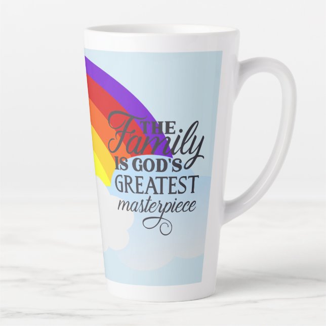 Caneca De Café Latte Abençoações da família Rainbow (Direita)