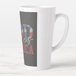 Caneca De Café Latte "Abençoações do arco-íris: Copa da América Deus ab