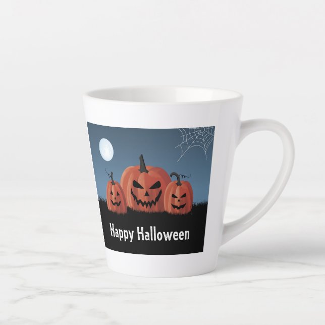 Caneca De Café Latte Abóboras Halloween (Direita)