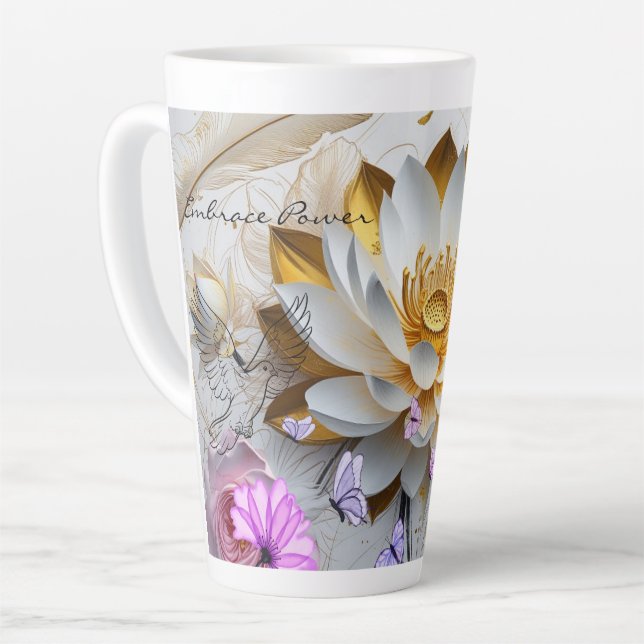 Caneca De Café Latte Abraçar o Poder - Caneca de Latte (Ângulo esquerdo)