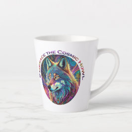 Caneca De Café Latte Abrace o Lobo de Howl Cósmico