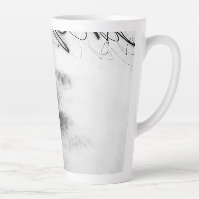 Caneca De Café Latte Abstract Black and White Light Trails Long Exposur (Direita)