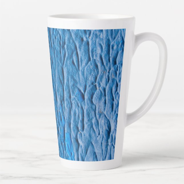 Caneca De Café Latte Abstract Cobalt Blue Textured Wall with Impasto Pa (Direita)