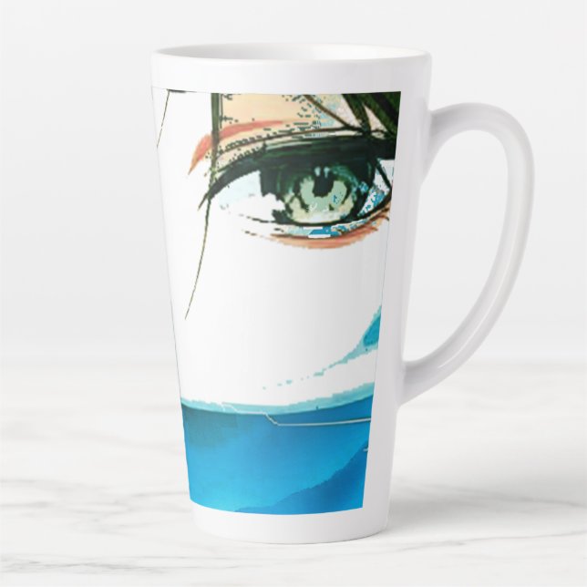 Caneca De Café Latte abstract women face (Direita)