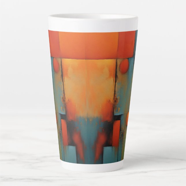 Caneca De Café Latte Abstrato (Frente)