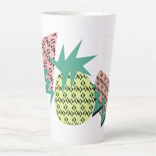 Caneca De Café Latte Abstrato Abacaxi Melancia