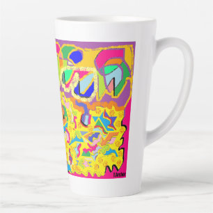 Caneca De Café Latte Abstrato Art como Josephs Multicolor casaco!