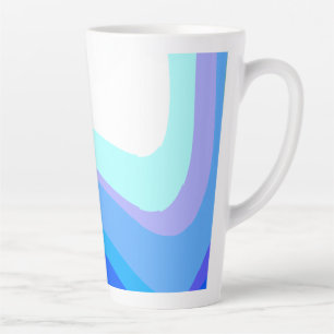 Caneca De Café Latte Abstrato Azul 1112