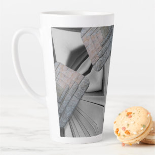 Caneca De Café Latte Abstrato Cinza Latino