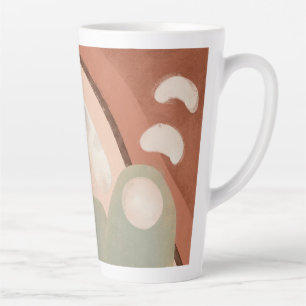Caneca De Café Latte Abstrato de Formas Orgânicas Modernas de Meio sécu