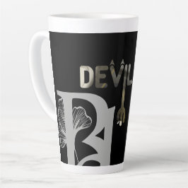 Caneca De Café Latte ABSTRATO de Lata de Derramamento de Lâmpada Preta