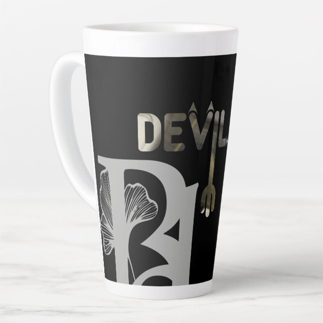 Caneca De Café Latte ABSTRATO de Lata de Derramamento de Lâmpada Preta (Ângulo esquerdo)