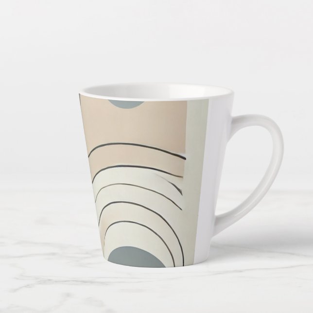 Caneca De Café Latte Abstrato de Lata Minimalista (Direita)