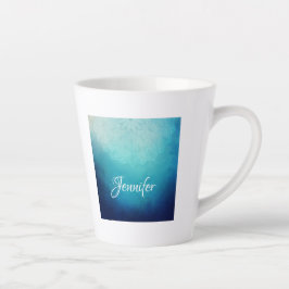 Caneca De Café Latte Abstrato de Mandala Azul bonito