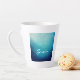Caneca De Café Latte Abstrato de Mandala Azul bonito