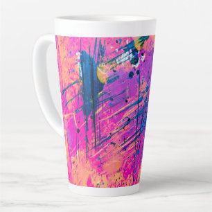 Caneca De Café Latte Abstrato de pintura de sol de verão