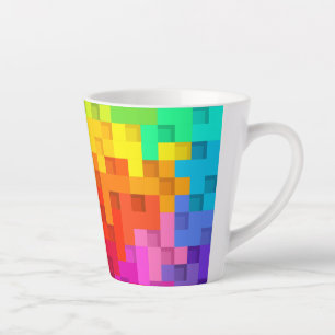 Caneca De Café Latte Abstrato Design colorido