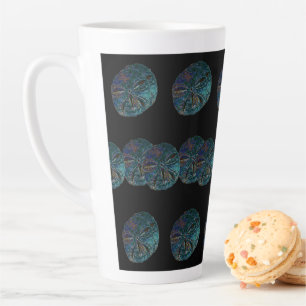 Caneca De Café Latte Abstrato do Dólar de areia, Artsy Blue Black Gift 