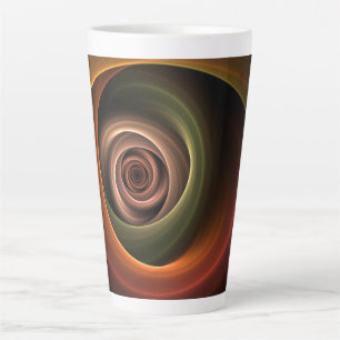 Caneca De Café Latte abstrato espiral 3D Cores quentes quentes Arte Fra