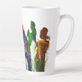 Caneca De Café Latte Abstrato Expressão de figuras humanas em movimento
