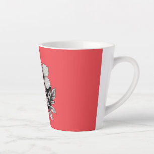 Caneca De Café Latte abstrato floral