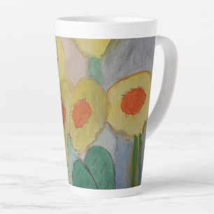Caneca De Café Latte Abstrato Girassóis