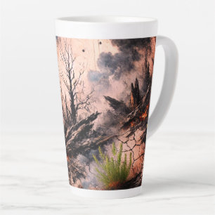 Caneca De Café Latte Abstrato Heart Latte Mug - Elegante Art Design