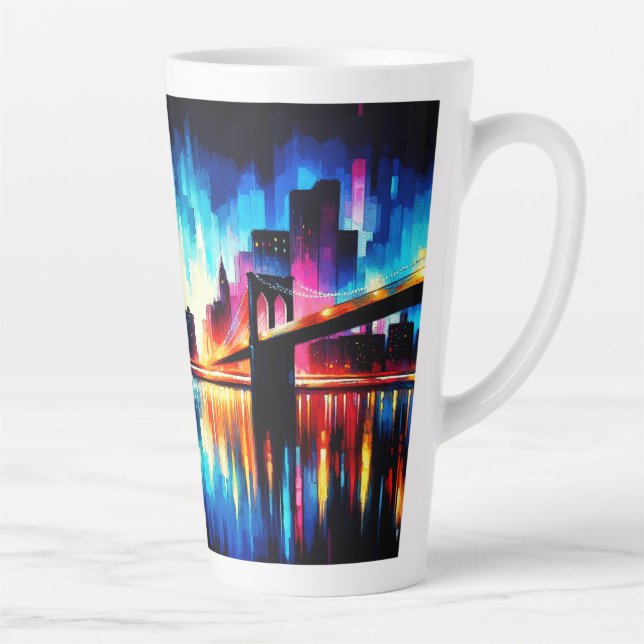 Caneca De Café Latte Abstrato Nova Iorque 1103 (Direita)