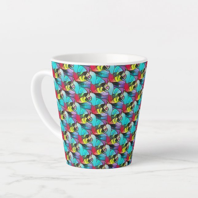 Caneca De Café Latte Abstrato padrão design 1208 - Latte Mug (Ângulo esquerdo)