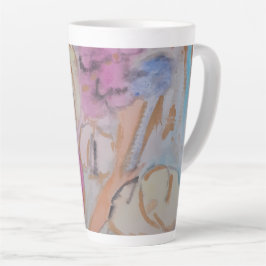 Caneca De Café Latte Abstrato Pastel Floral