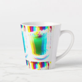 Caneca De Café Latte Abstrato Popart Primário Arco-Íris Lata