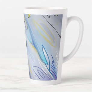Caneca De Café Latte Abstrato roxo