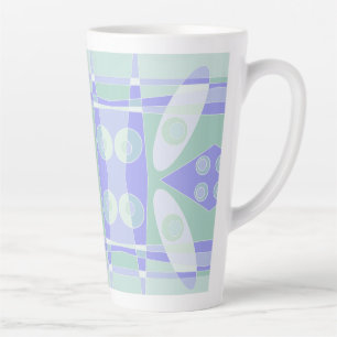Caneca De Café Latte Abstrato Surfing Pastel Purple Green
