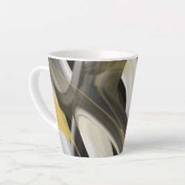 Caneca De Café Latte Abstrato Trend Interior Decor Preto