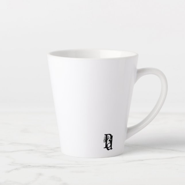 Caneca De Café Latte Abstrato Trend Interior Decor Preto (Direita)