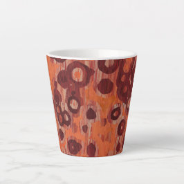 Caneca De Café Latte abstrato vermelho e laranja