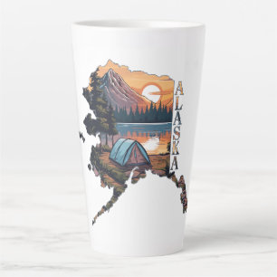 Caneca De Café Latte Acampamento ao ar livre no Alasca