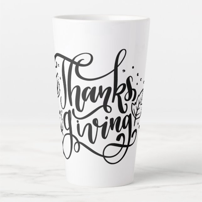 Caneca De Café Latte Ação de Graças (Frente)