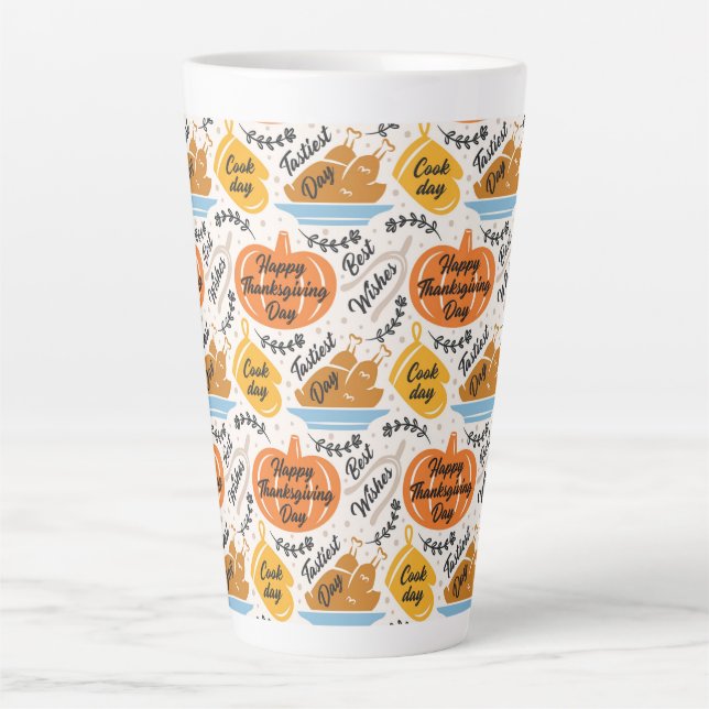 Caneca De Café Latte Ação de Graças (Frente)