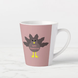 Caneca De Café Latte Ação de Graças Dependeu a Turquia