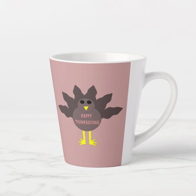 Caneca De Café Latte Ação de Graças Dependeu a Turquia (Direita)