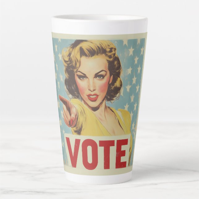 Caneca De Café Latte Ação Patriótica: Votação! (Frente)