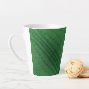 Caneca De Café Latte Aceitação   Padrão de Boho Eclético Verde