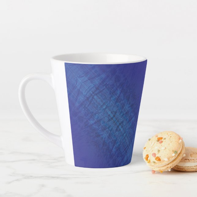 Caneca De Café Latte Aceitação | Padrão de Chibori Azul Violeta (In Situ)