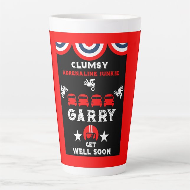 Caneca De Café Latte Acidente desajeitado Fica Bem (Frente)