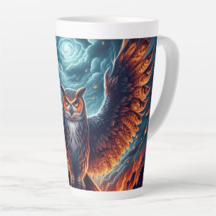 Caneca De Café Latte Acima e Abaixo - Wise Owl Art