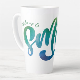 Caneca De Café Latte Acordar personalizado do arco-íris para cima e pa