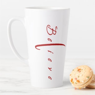Caneca De Café Latte Acredite cruz